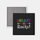 Bibliotheek Rocks Leraar Student Leuke Ck Terug Na Magneet (Voorkant / Achterkant)