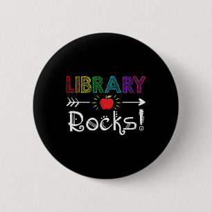 Bibliotheek Rocks Leraar Student Leuke Ck Terug Na Ronde Button 5,7 Cm
