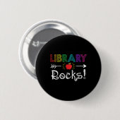 Bibliotheek Rocks Leraar Student Leuke Ck Terug Na Ronde Button 5,7 Cm (Voorkant /achterkant)
