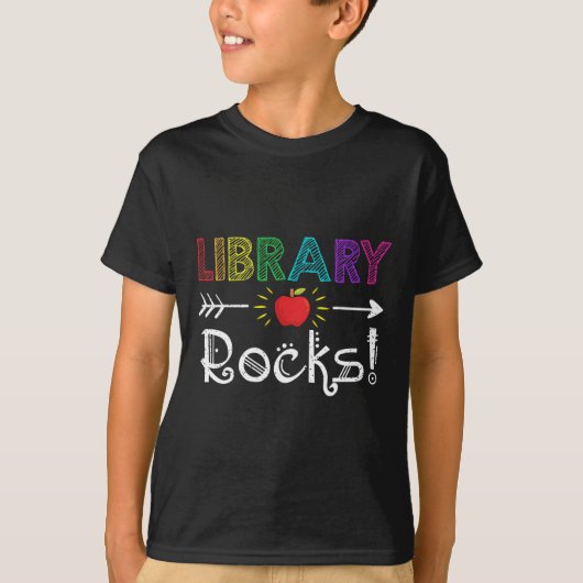 Bibliotheek Rocks Leraar Student Leuke Ck Terug Na T-shirt (Voorkant)