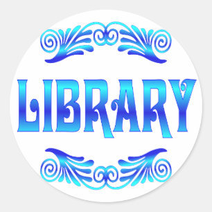 BIBLIOTHEEK RONDE STICKER