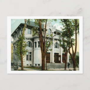 Bibliotheek, Salt Lake City, Vintage 1908 Briefkaart