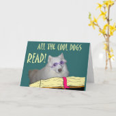 Bibliotheek - Samoyed - Cool Dogs Read Literacy Kaart (Gele Bloem)