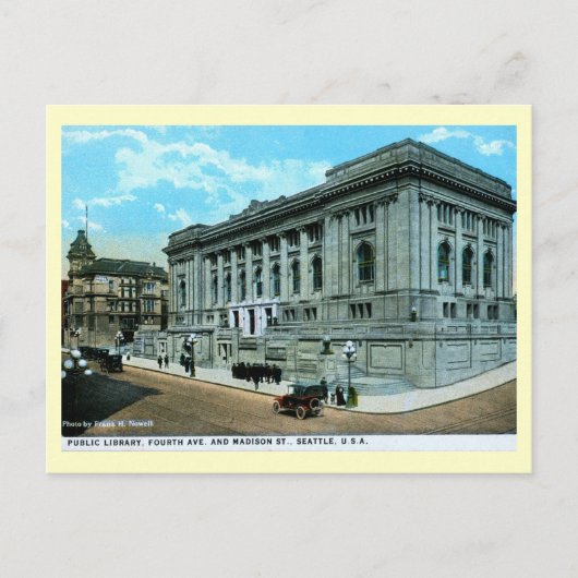 Bibliotheek, Seattle, Washington Vintage Briefkaart (Voorkant)