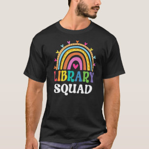 Bibliotheek Squad Bibliothecaris Leraar Rainbow Ee T-shirt