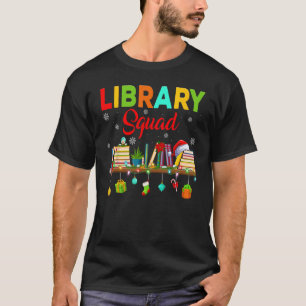 Bibliotheek Squad Boekenwurm Xmas Lights Librarian T-shirt