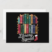 Bibliotheek Squad Kerstboek Liefhebbers Team Readi Feestdagenkaart (Voorkant / Achterkant)