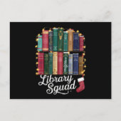 Bibliotheek Squad Kerstboek Liefhebbers Team Readi Feestdagenkaart (Voorkant)