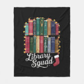 Bibliotheek Squad Kerstboek Liefhebbers Team Readi Fleece Deken (Voorkant)
