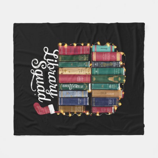 Bibliotheek Squad Kerstboek Liefhebbers Team Readi Fleece Deken (Voorkant (Horizontaal))