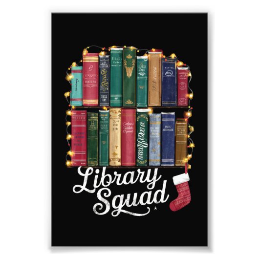 Bibliotheek Squad Kerstboek Liefhebbers Team Readi Foto Afdruk (Voorkant)