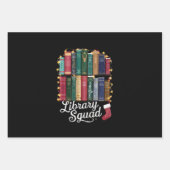 Bibliotheek Squad Kerstboek Liefhebbers Team Readi Inpakpapier Vel (Voorkant)