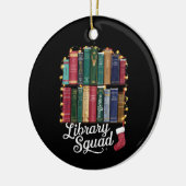 Bibliotheek Squad Kerstboek Liefhebbers Team Readi Keramisch Ornament (Links)