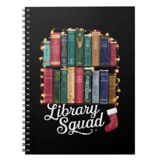 Bibliotheek Squad Kerstboek Liefhebbers Team Readi Notitieboek (Voorkant)
