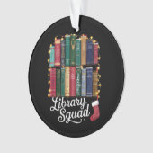 Bibliotheek Squad Kerstboek Liefhebbers Team Readi Ornament (voorkant)