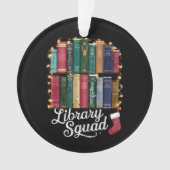 Bibliotheek Squad Kerstboek Liefhebbers Team Readi Ornament (voorkant)