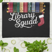 Bibliotheek Squad Kerstboek Liefhebbers Team Readi Theedoek (Gevouwen)