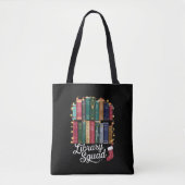 Bibliotheek Squad Kerstboek Liefhebbers Team Readi Tote Bag (Voorkant)
