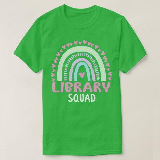 Bibliotheek Squad Party Matching Vrouwen Waarderin T-shirt (Design voorkant)