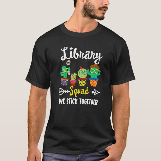 Bibliotheek Squad School Cactus Team School Biblio T-shirt (Voorkant)