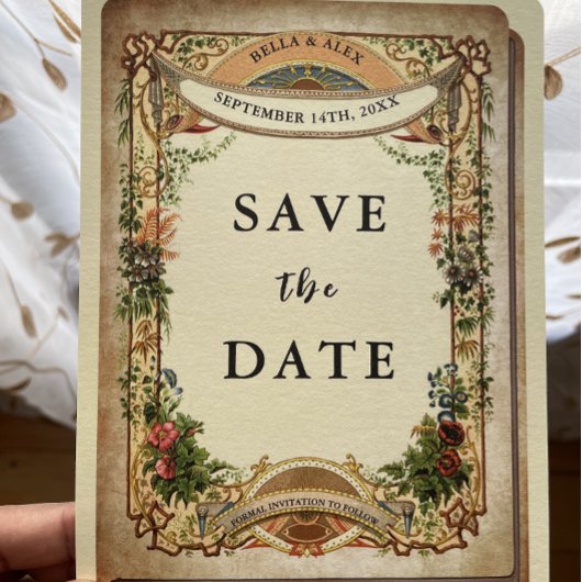  bibliotheek Storybook boek Secret Garden Save The Date