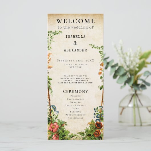  bibliotheek Storybook Elegant Garden Programmakaart (Staand voorkant)