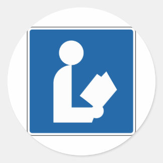 Bibliotheek Straatbord Ronde Sticker