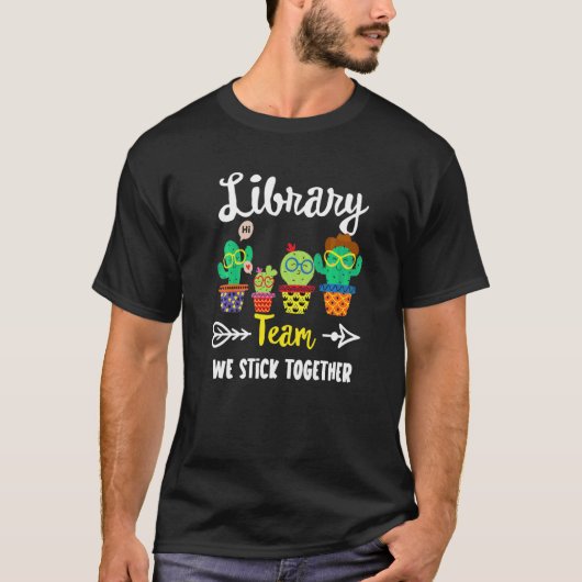 Bibliotheek Team School Cactus Crew School Bibliot T-shirt (Voorkant)