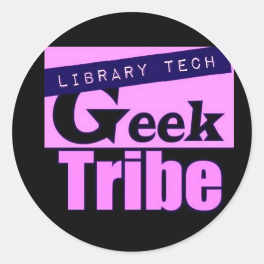 Bibliotheek Tech Geek Tribe Ronde Sticker (Voorkant)