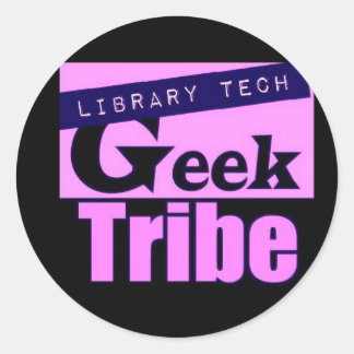 Bibliotheek Tech Geek Tribe Ronde Sticker