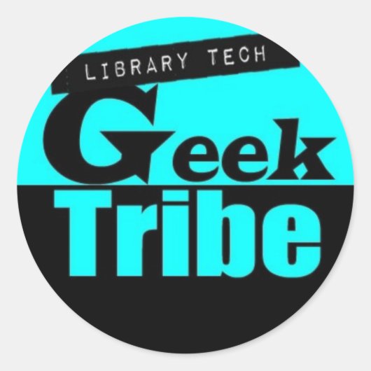Bibliotheek Tech Geek Tribe Ronde Sticker (Voorkant)