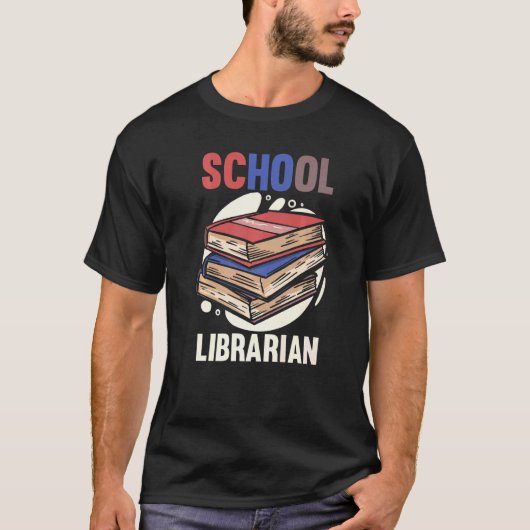 Bibliotheek Terug naar School Bookworm School Libr T-shirt (Voorkant)
