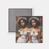 Bibliotheek Twin Sisters Melanin Gemini Magneet (Voorkant / Achterkant)