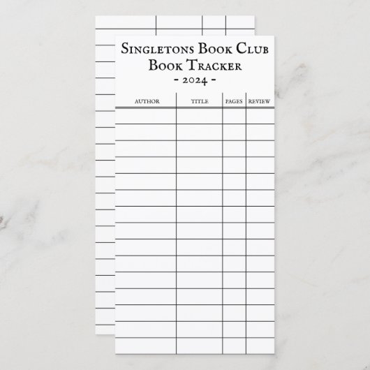 Bibliotheek Uitchecken Kaart Boek Tracker Pamflet (Voorkant / Achterkant)