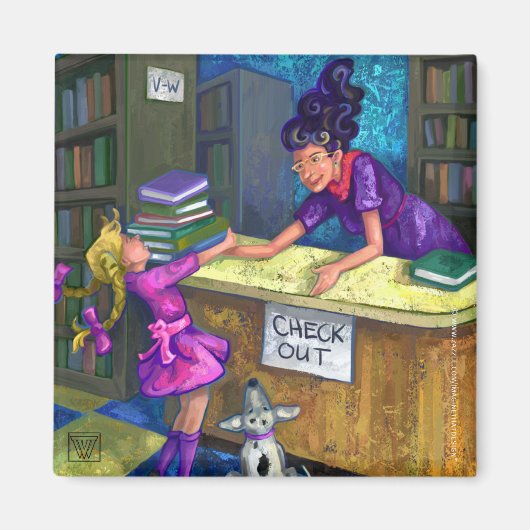 Bibliotheek Uitchecken Magneet (Voorkant)