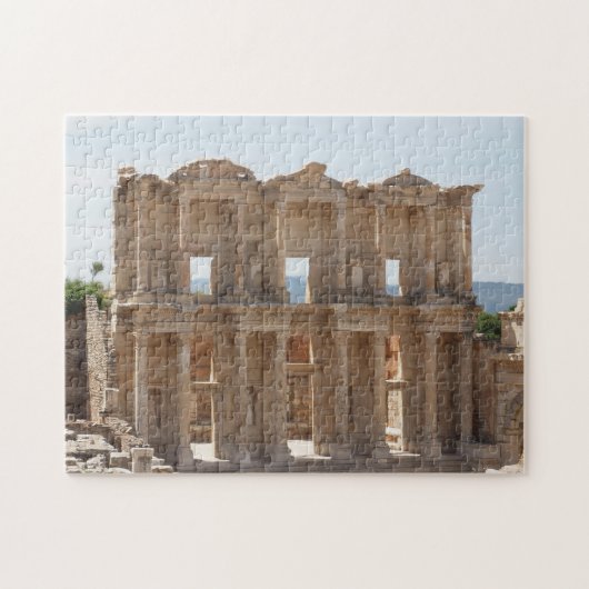 Bibliotheek van Celsus in Ephesus, Turkije Jigzaag Legpuzzel (Horizontaal)