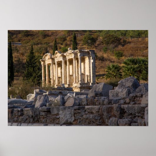 Bibliotheek van Celsus Ruins Poster (Voorkant)