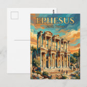 Bibliotheek van Celsus, Selçuk, Egeïsche Zee Briefkaart (Voorkant / Achterkant)
