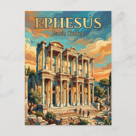 Bibliotheek van Celsus, Selçuk, Egeïsche Zee Briefkaart (Voorkant)