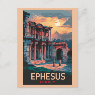 Bibliotheek van Celsus Travel Art Vintage Briefkaart