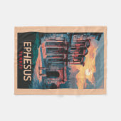 Bibliotheek van Celsus Travel Art Vintage Fleece Deken (Voorkant (Horizontaal))