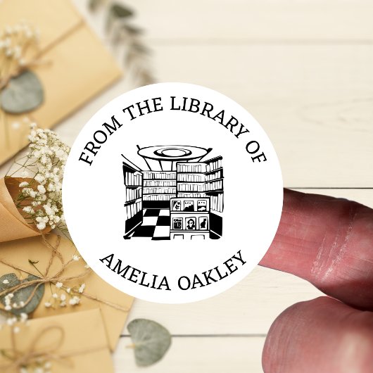 Bibliotheek van de gepersonaliseerde boekdocent ronde sticker