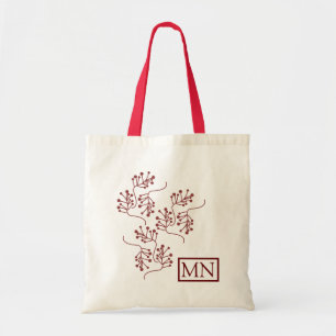 Bibliotheek van de Kerstak van Berry Burgundy Spri Tote Bag