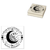 Bibliotheek van de maan en paddenstoelen ex libris rubberstempel (Gestempeld)