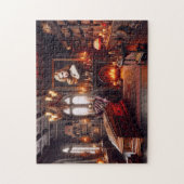 Bibliotheek van de Vampierkoningin Gotische Dame Legpuzzel (Verticaal)