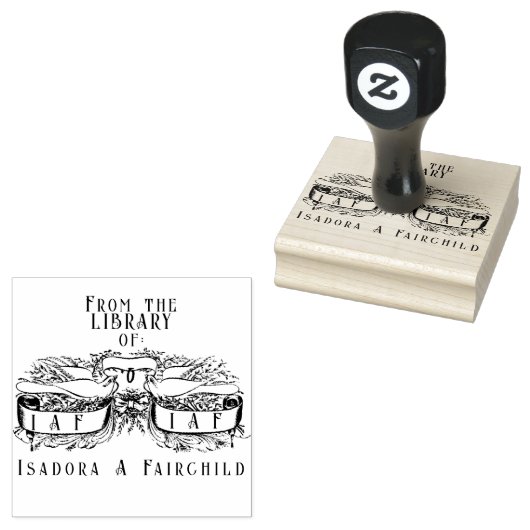 Bibliotheek van duiven Scrolls Rubberstempel (Gestempeld)