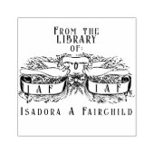 Bibliotheek van duiven Scrolls Rubberstempel (Afrduk)