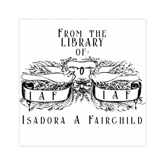 Bibliotheek van  duiven Scrolls Rubberstempel (Afrduk)