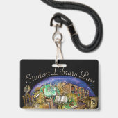 Bibliotheek van een studentenpas met levende drome badge (Front with Lanyard)