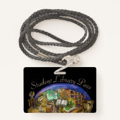 Bibliotheek van een studentenpas met levende drome badge (Achterkant met draagriem)